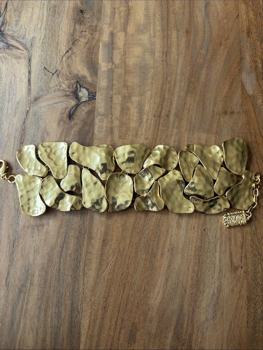 Karine Sultan - Hammered Gold Link Fashion Bracelet